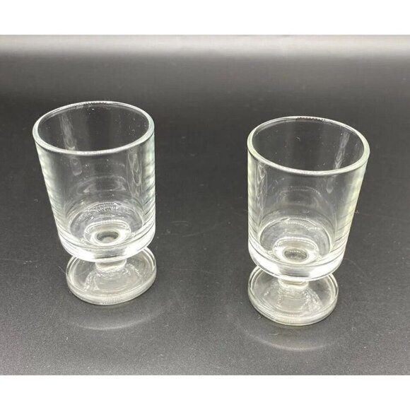 Vintage Cordial Glasses Shot Liqueur Lot 2 France Footed 3 Inch Wedding Crafts - Picture 4 of 10